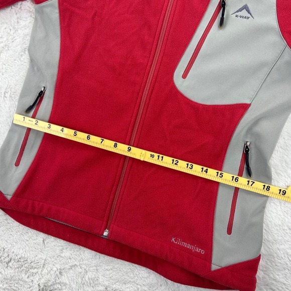K-Way‎ Expedition Jacket Women S Red Gray Technical Full Zip Softshell - Picture 12 of 14